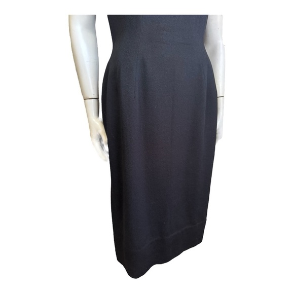 Vintage HELEN WONG Sleeveless Wool Sheath Dress British Hong Kong Women Small - Picture 4 of 10